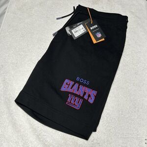 Hugo Boss x NFL New York Giants Black/Royal Cotton Shorts, Size 2XL NWT